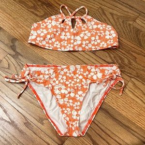 orange floral bikini